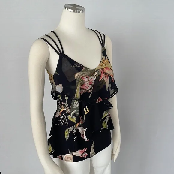 WHBM Tiered Floral Print tank top X Small - Picture 7 of 11